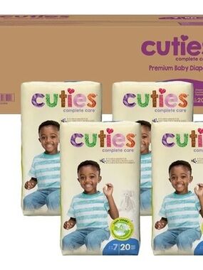 Cuties Complete Care Baby Baby Diaper Size 7, Over 41 lbs, Total 80 Ct